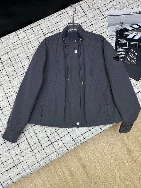 Prad 26S Charcoal Gray Re-Nylon Drawstring Windbreaker Jacket 428116