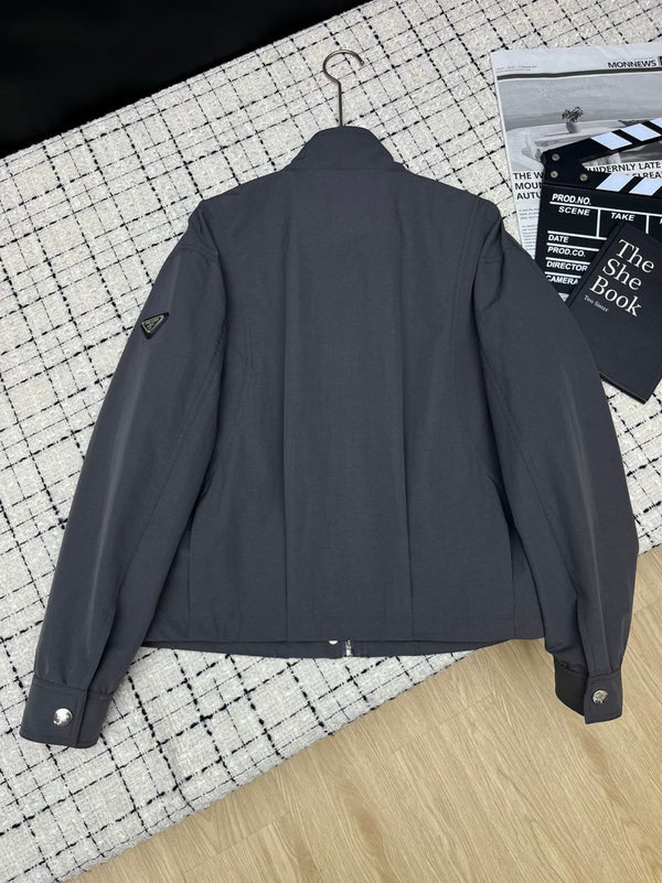 Prad 26S Charcoal Gray Re-Nylon Drawstring Windbreaker Jacket 428116