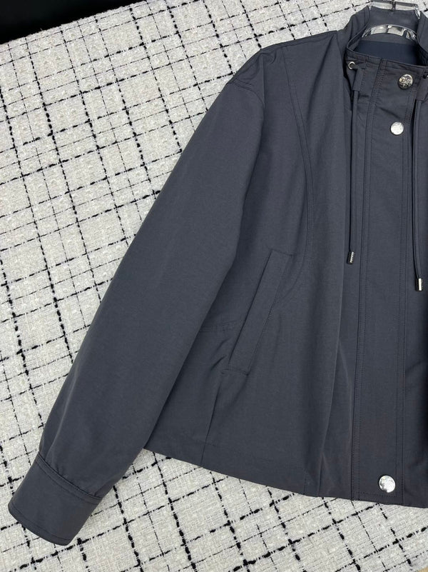 Prad 26S Charcoal Gray Re-Nylon Drawstring Windbreaker Jacket 428116