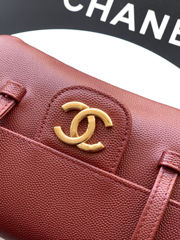 CC 26s Preppy Coco Bag 17cm Burgundy Caviar Leather GHW