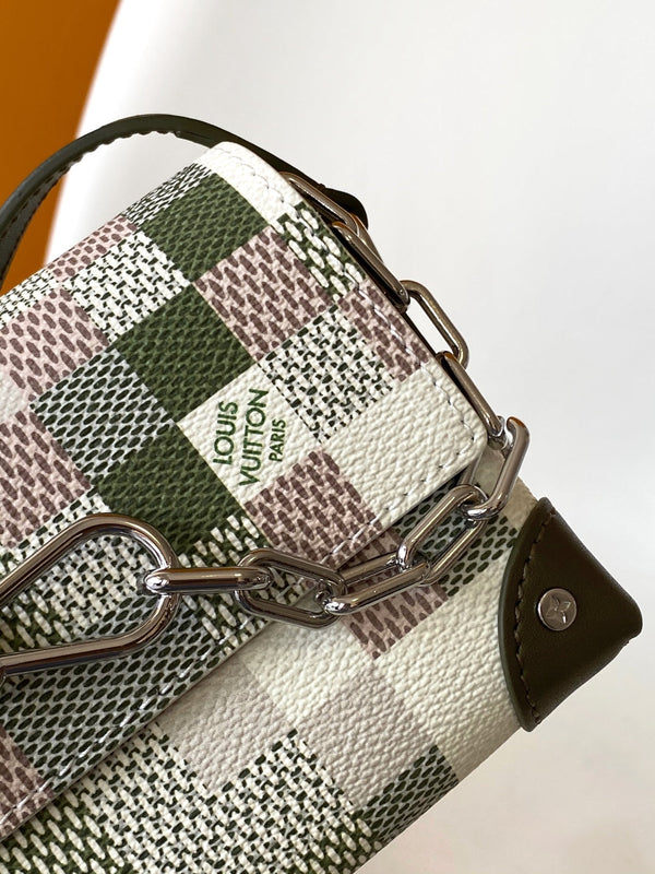 LV Steamer 18cm Handbag Multicolor Damoflage Canvas Cowhide 241109