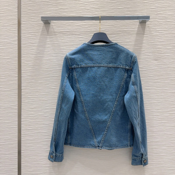 LV 25 Long Sleeve Denim Jacket Blue Cotton