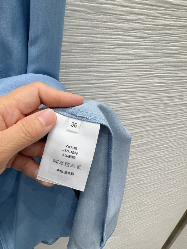 CD 26s Sleeveless Shirt Dress Light Blue Cotton Viscose 395003