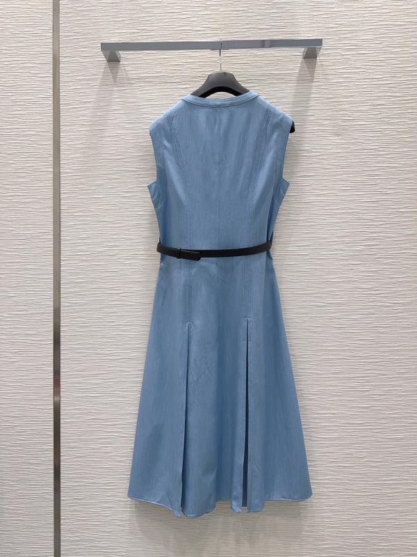 CD 26s Sleeveless Shirt Dress Light Blue Cotton Viscose 395003