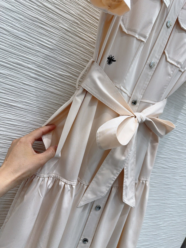 CD 26s Tiered Midi Dress Ivory Polyester 394984