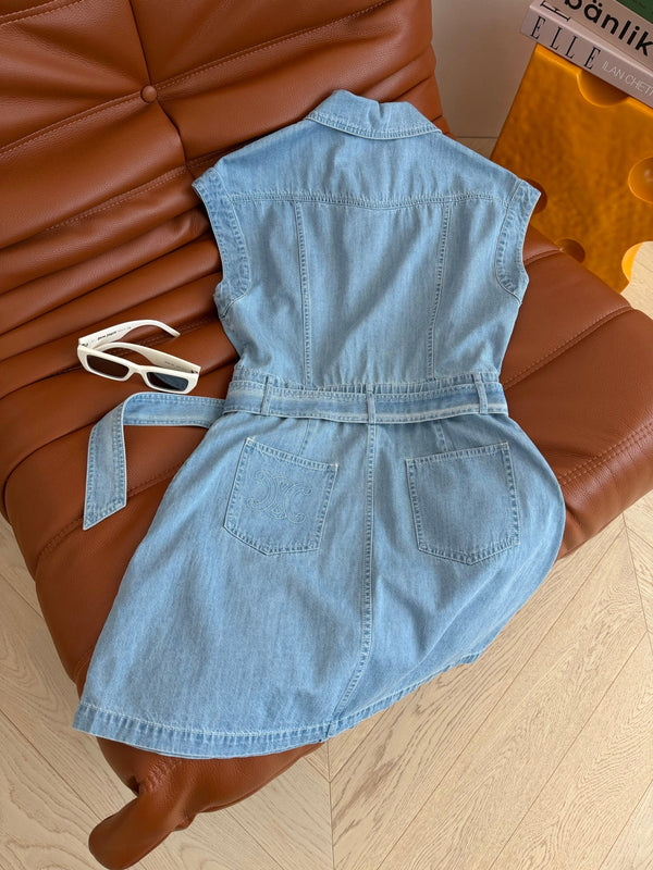 CL 26s Light Blue Washed Denim Dress 398137