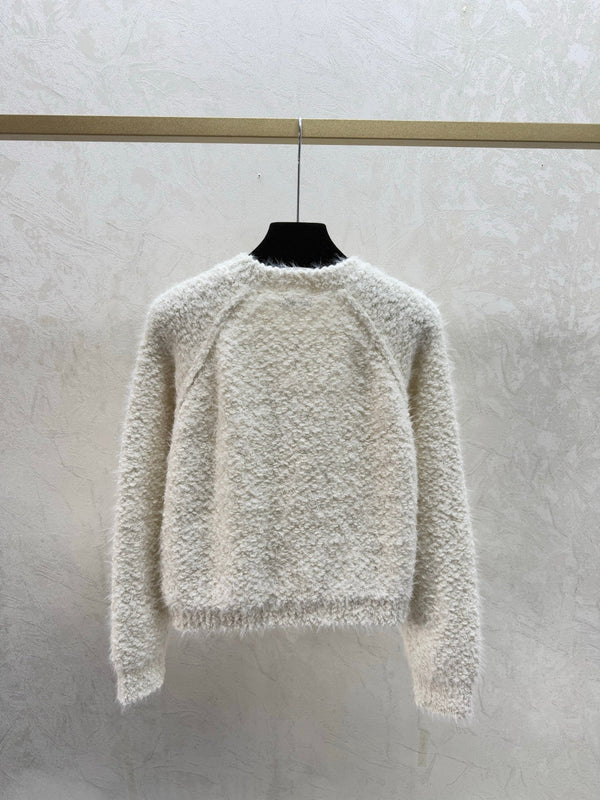 Chanel 2025 Cardigan White and Blue Wool