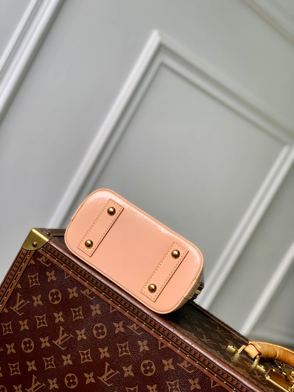 LV Alma Monogram Bag 19.5cm Brown Beige Leather Canvas 337560