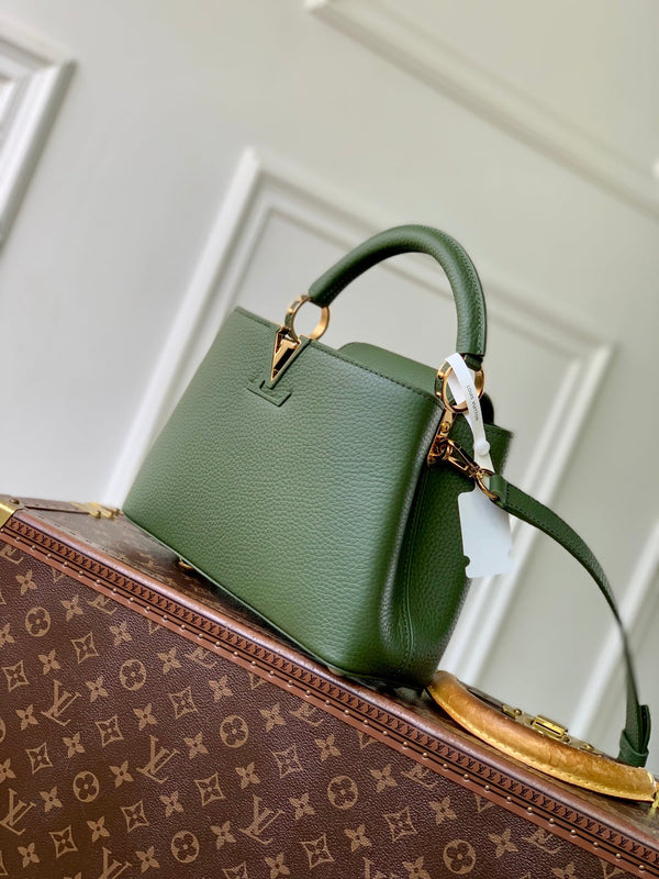LV 2025 Capucine Bag Green Cowhide