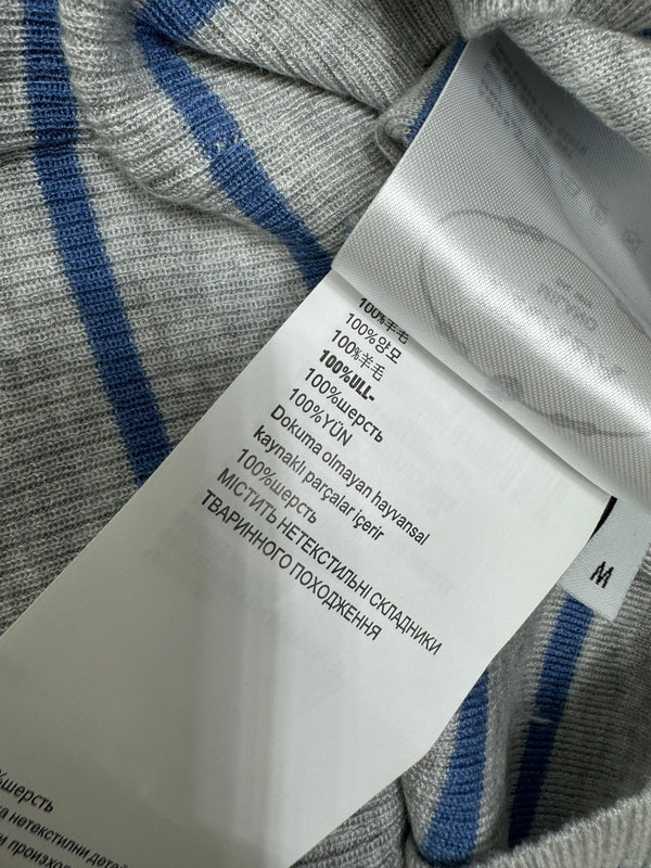 Prada Logo-Intarsia Striped Top Marble Grey Wool 351053