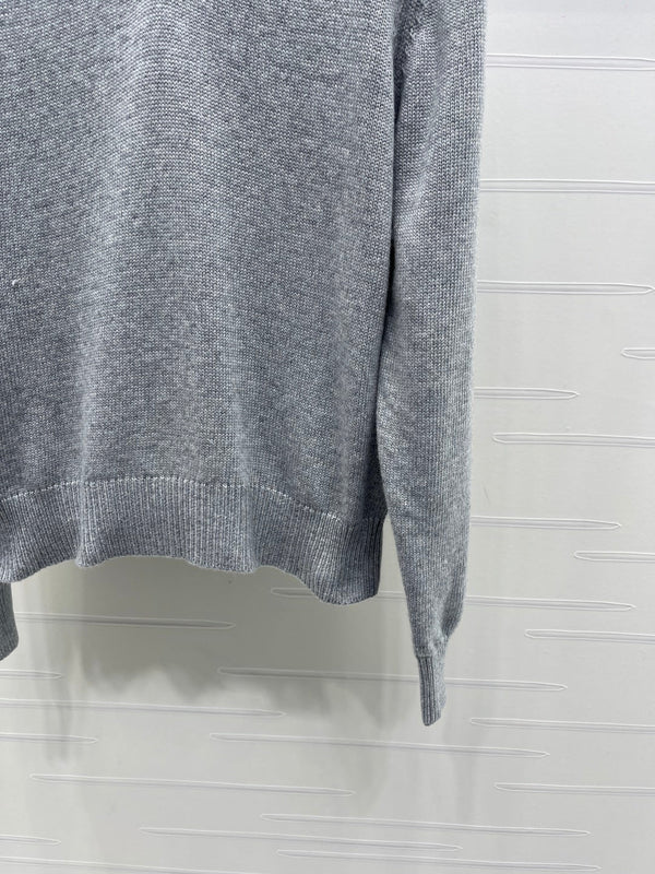 CC 26s Crew Neck Color-Blocked Faux Two-Piece Sweater Cashemere 344154