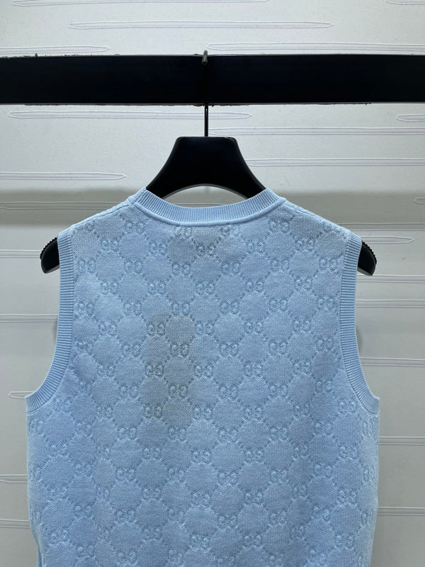 CD Collared Knit Vest Wool Acrylic Nylon Polyester 397479