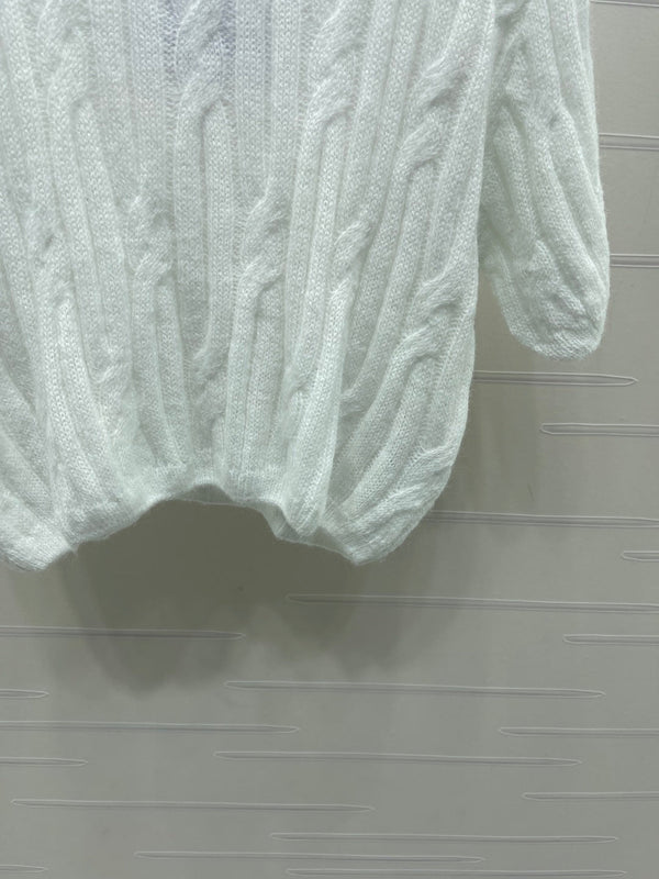 CC 26s Cable Knit Short-Sleeve T-Shirt Wool 422033