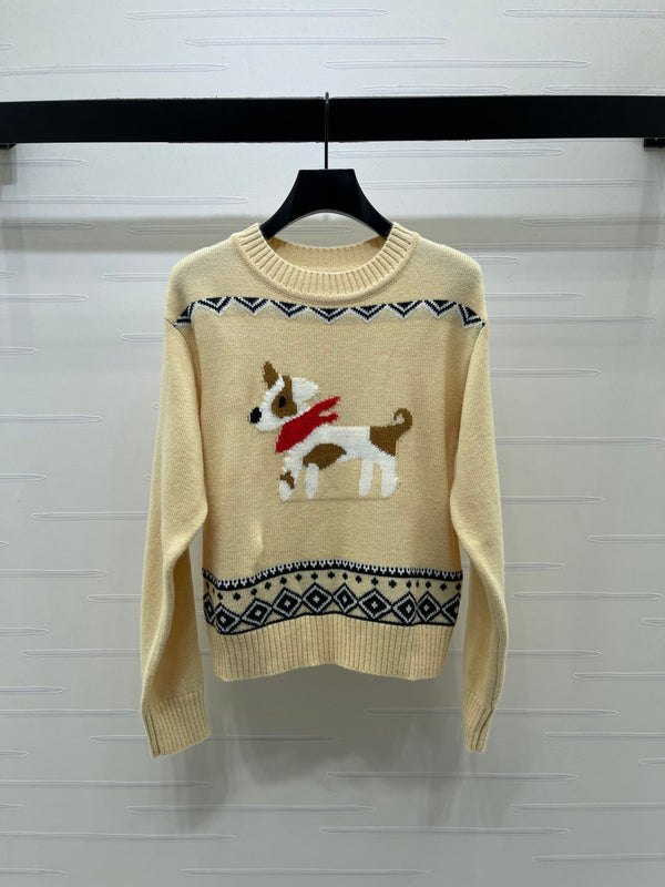 Max 26s Animal Print Knit Long Sleeve Wool 423845