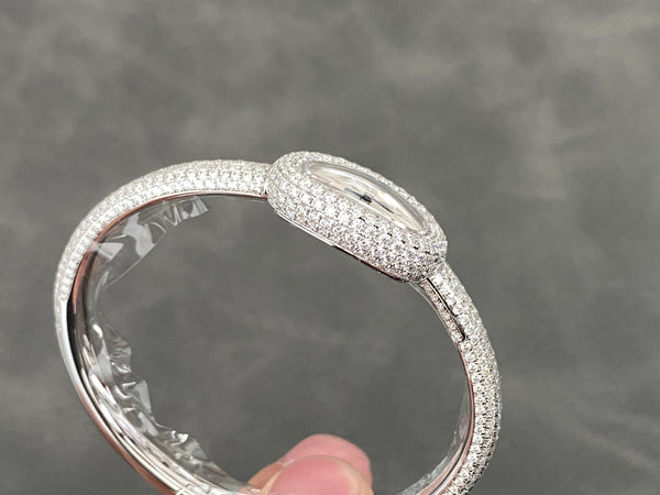 Baignoire 2024 24.6mm Silver Diamond Bezel White Dial