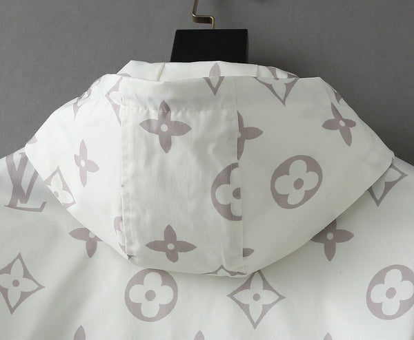 LV WHITE MONOGRAM HOODED JACKET 238986