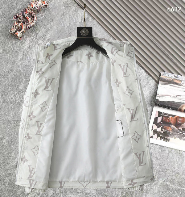 LV WHITE MONOGRAM HOODED JACKET 238986
