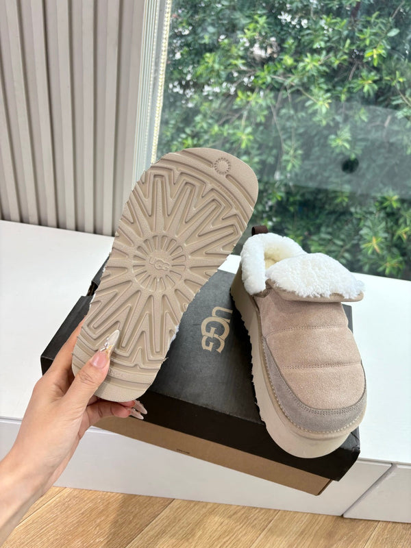 UGG Australian Shepherd Theia Platform Warm Taupe Wool Suede 525937