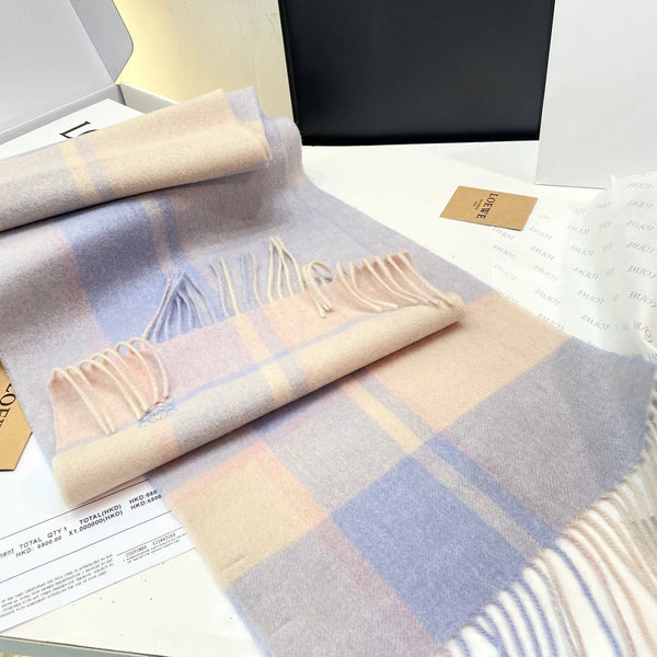 Loewe Scarf 180CM Light Blue Beige Cashmere 969304