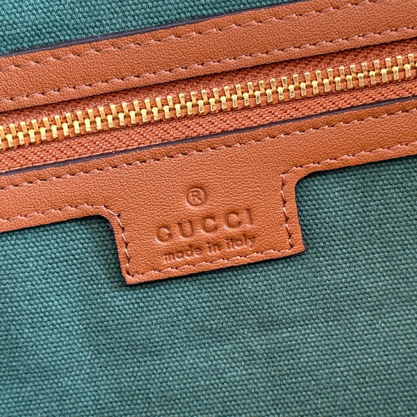 GG 26s Ophidia Medium Boston Bag 30 In Warm Beige And Brown Canvas
