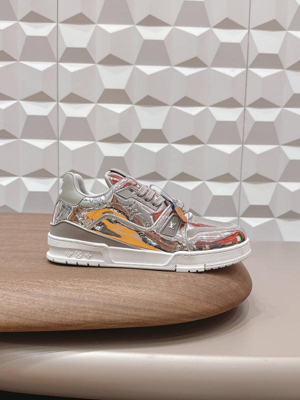 LV 26s Trainer Sliver Cowhide Leather 612839