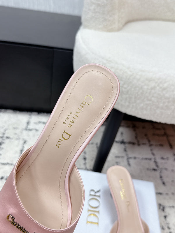 CD Square-Toed Sandal Pink Satin 617522