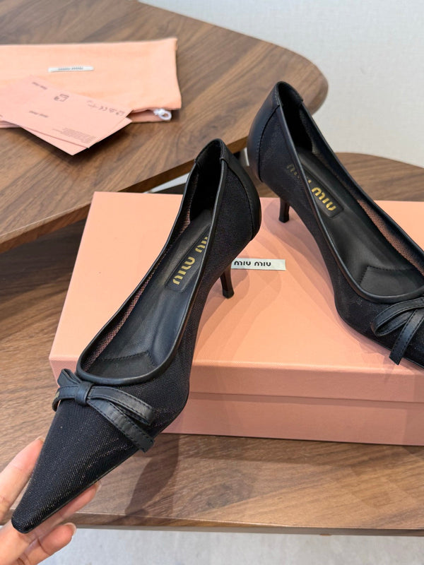 Miu 26s Pump 5.5cm Black Canvas 887656