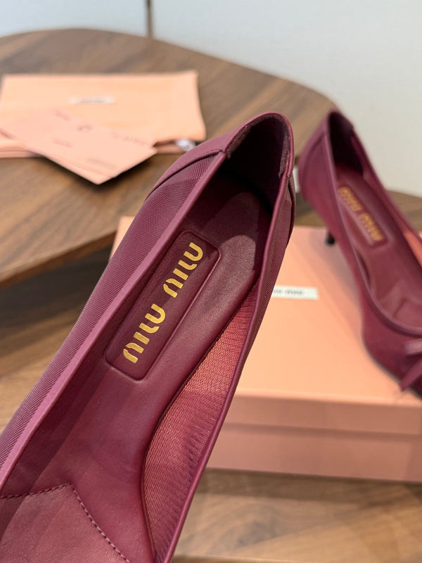 Miu 26s Pump 5.5cm Burgundy Canvas 887659