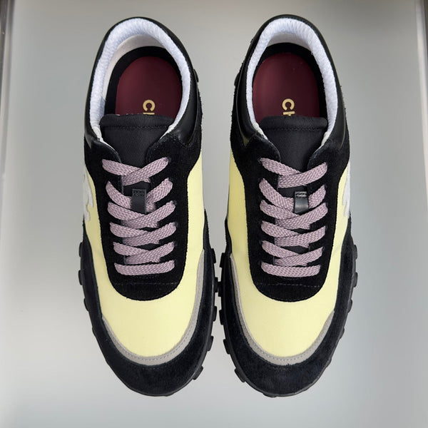 CC 26s Platform Casual Sneakers Black Yellow Suede Lambskin 962953