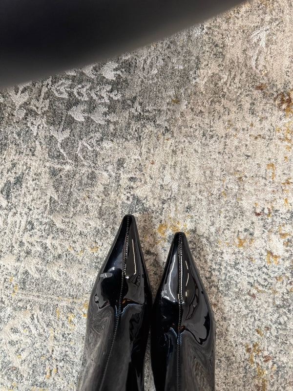 YSL 2025 Boot Black Patent Leather 571309