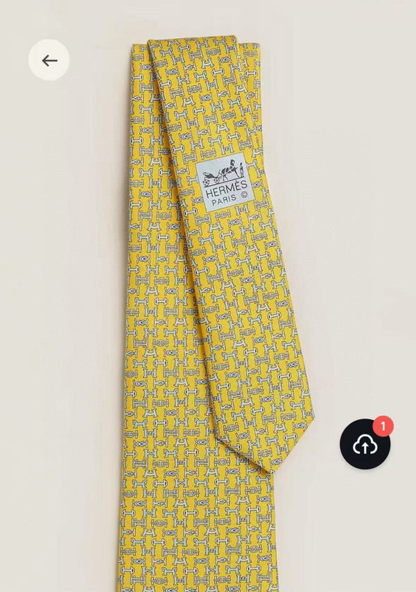 HM Boucles En Vrac Tie Yellow Twill Silk 210012