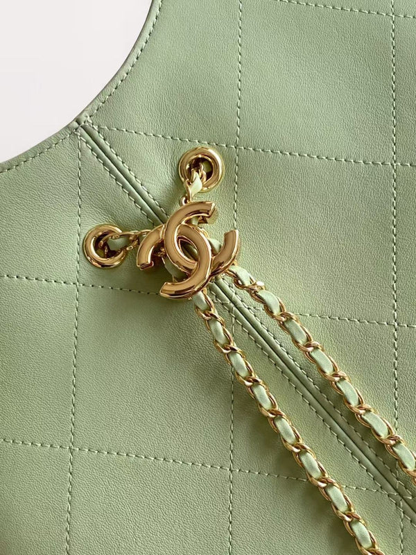 CC 2026 Basket Hobo Bag 35cm Matcha Green Calfskin
