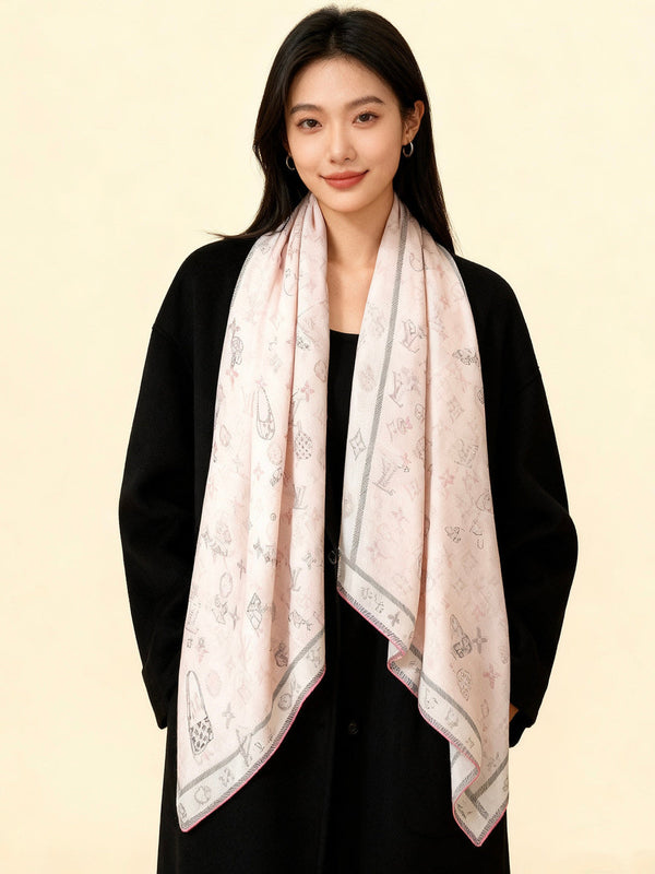 LV Double-sided velvet 140cm Pink Silk Cashmere 967397