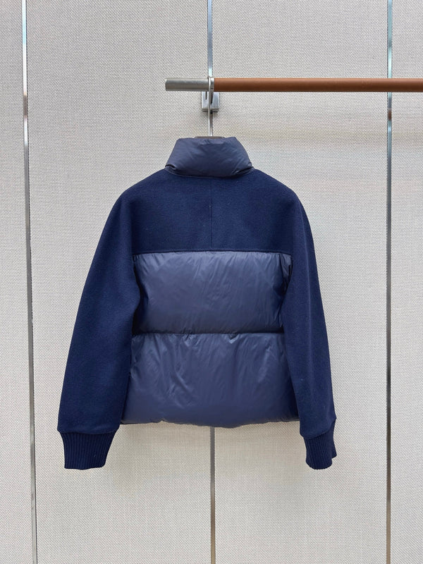 BC 26s Short Puffer Jacket Blue Down Recycled Nylon Fabric 419317
