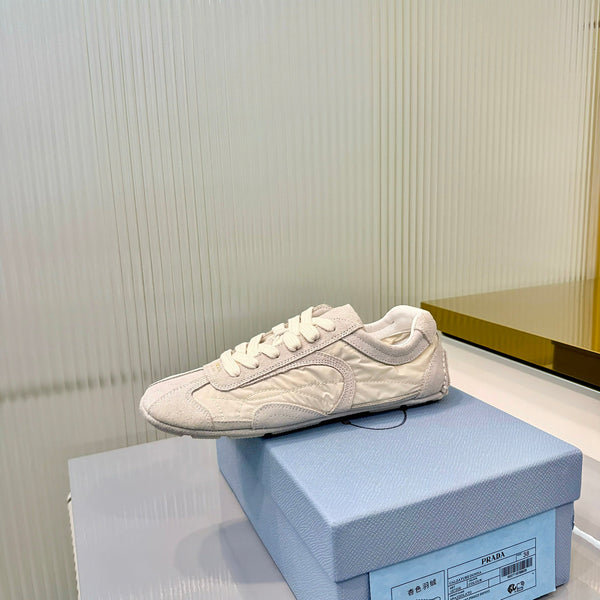 Prada Montecarlo Sneakers Grey Cream Re Nylon Suede 715030