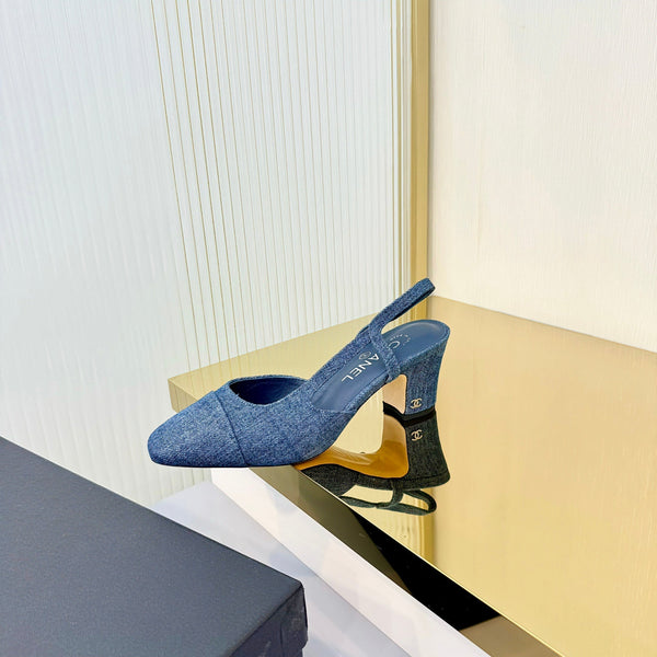 CC 26 Slingback High Heel 6.5cm Blue Denim 714021