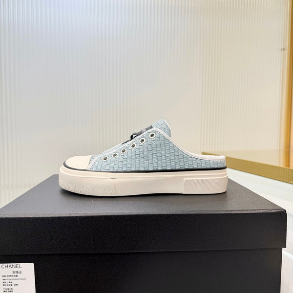 CC 26s Casual Sports Mules White Blue Denim 924004