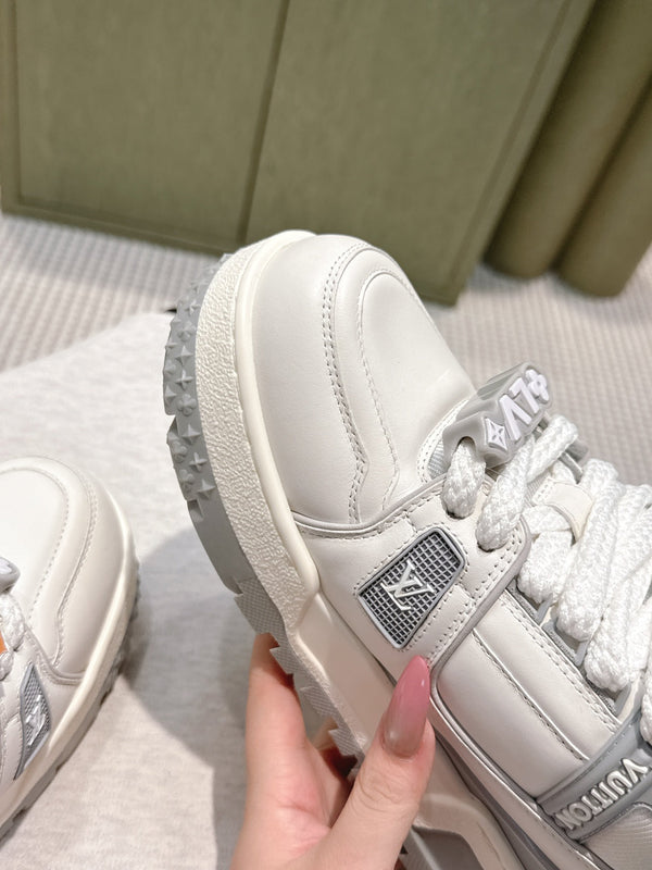 LV Trainer Maxi Sneakers White mix Gray Calf Leather 515190