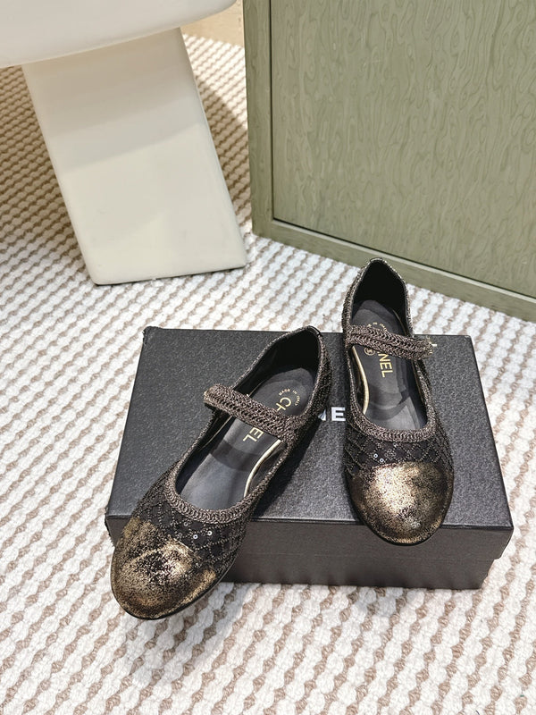 CC 25s AW Ballet Flat Black Sequin Woven 612351