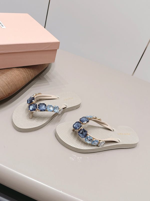 Miu 26s Flip-Flop Sandals Taupe Foam 905272