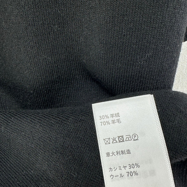 Celine Short-sleeved Polo Shirt Black Cashmere Wool 349073