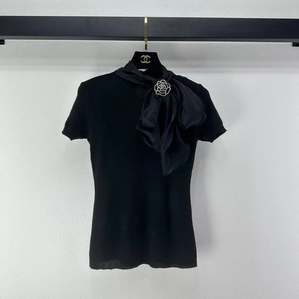 CC 2026 Bow Tie Short-Sleeve Shirt Viscose 361048