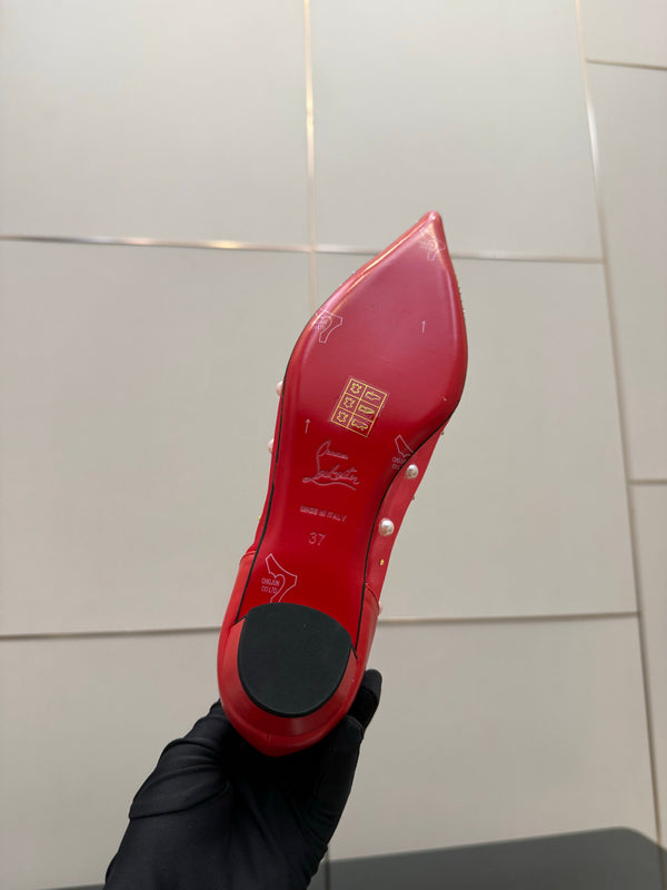 CL Degrastrassina Perla Ballet Flat Red Mesh 828162