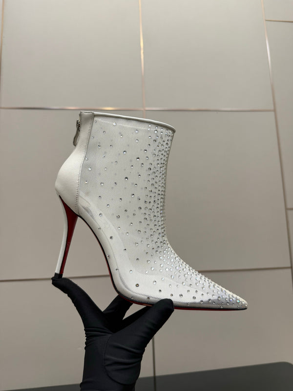 CL 26s Thea Ankle Boots 10cm White Mesh 828169