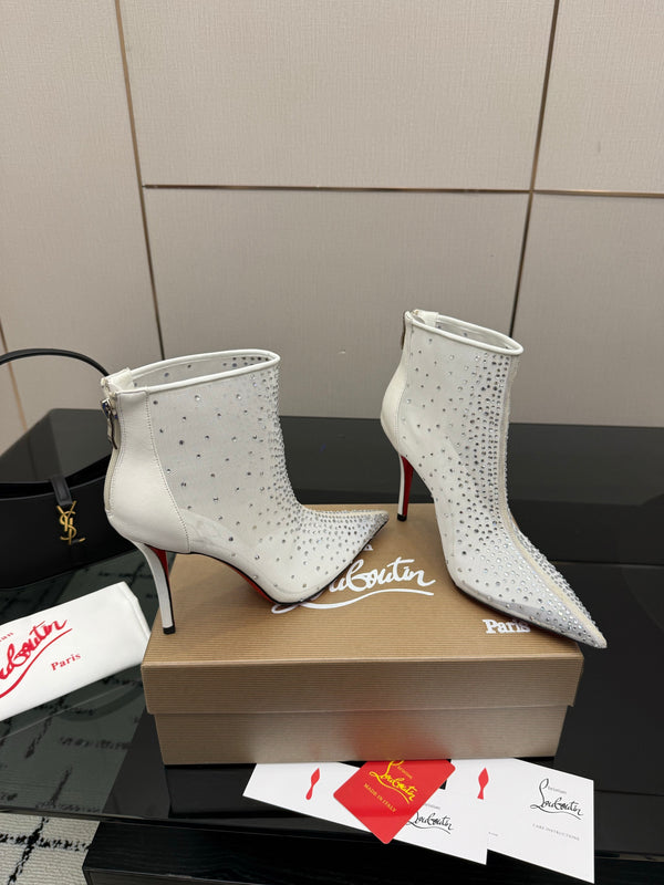CL 26s Thea Ankle Boots 10cm White Mesh 828169