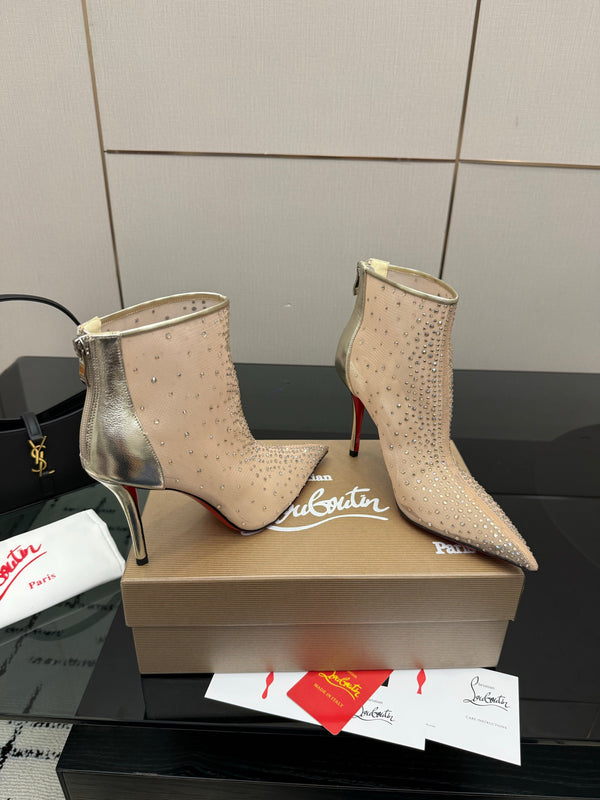 CL 26s Thea Ankle Boots 10cm Beige Mesh 828172