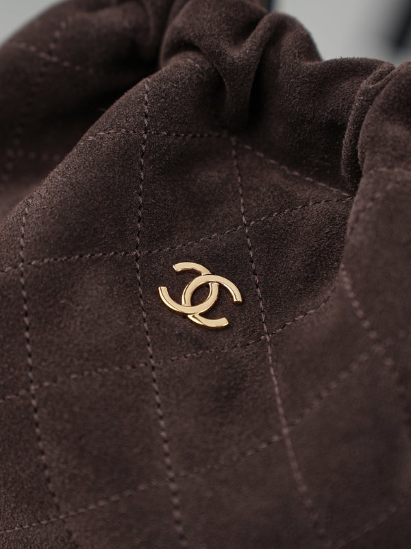 Chanel 2026 Lucky Bag 22cm Coffee Suede