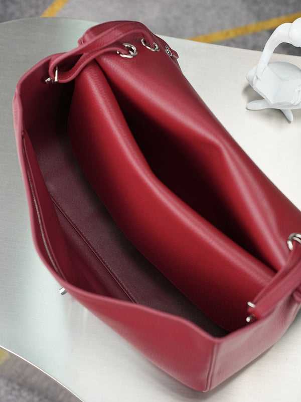 CC 26s Maxi Flap Bag 32cm Burugndy Calfskin SHW