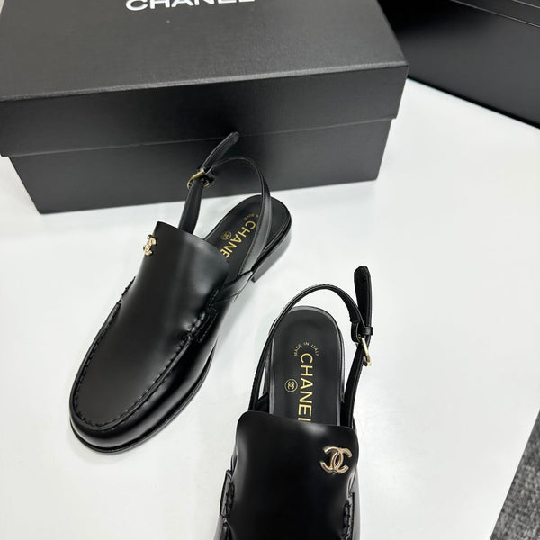 CC SS 2026 Pre Slingbacks Black Calfskin 630504