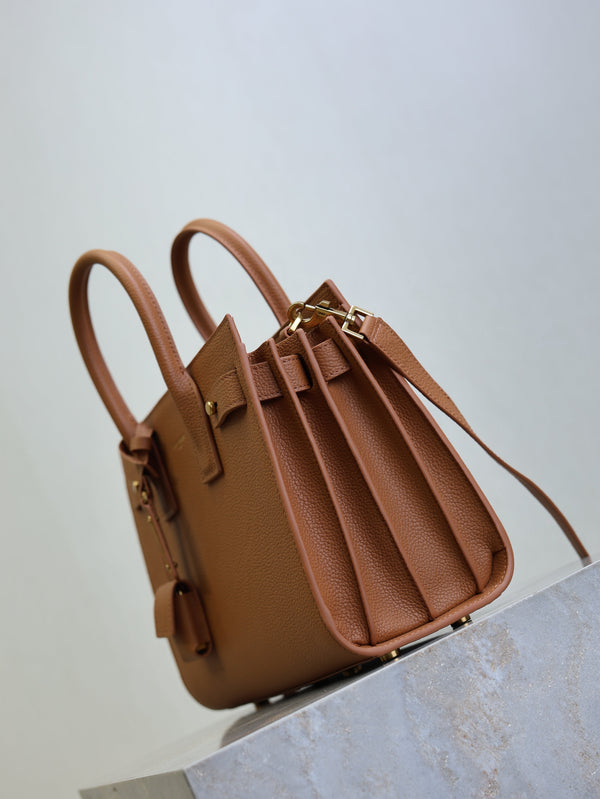 Prada Sac De Jour Nano 26cm Brown Grain Cowhide GHW